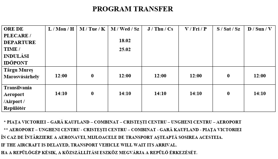 Program transfer Aeroport